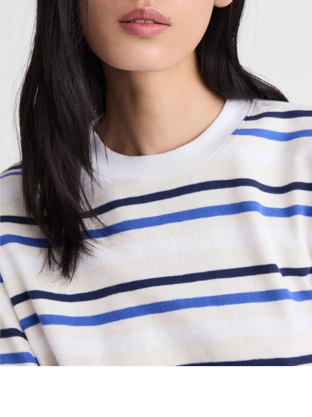 NWT Madewell The Easy Crewneck Short-Sleeve Tee, size M Variegated Slub Stripe